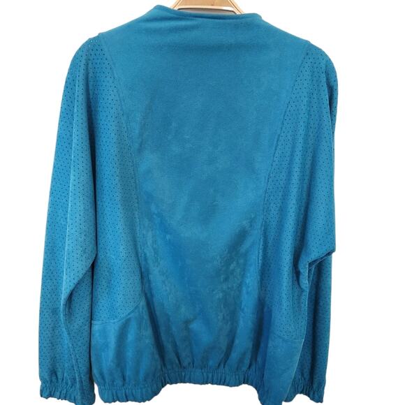 Vintage 90s Adidas Athletic Track Suit Bright Blue Jacket Made USA Size Large - Picture 3 of 5